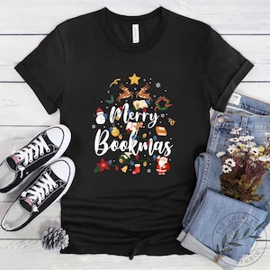 Book Shirt, Merry Bookmas, Book Lover Gift, Reading Book, Women Book Gifts, Bookish Gift, Gift For Book Reader, Bookworm Gift, BOK154LS01