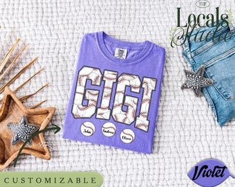 Gepersonaliseerde Gigi-shirt honkbal, Gigi Baseball Comfort kleuren Shirt, sweater, Gigi-shirt Game Day, Game Day Tee LS0858-3