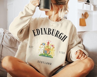 Edinburgh Sweatshirt Scotland Sweater Edinburgh Crewneck Edinburgh Shirt Gift Scottish Pullover Scotland Vacation Vintage Travel Clothing