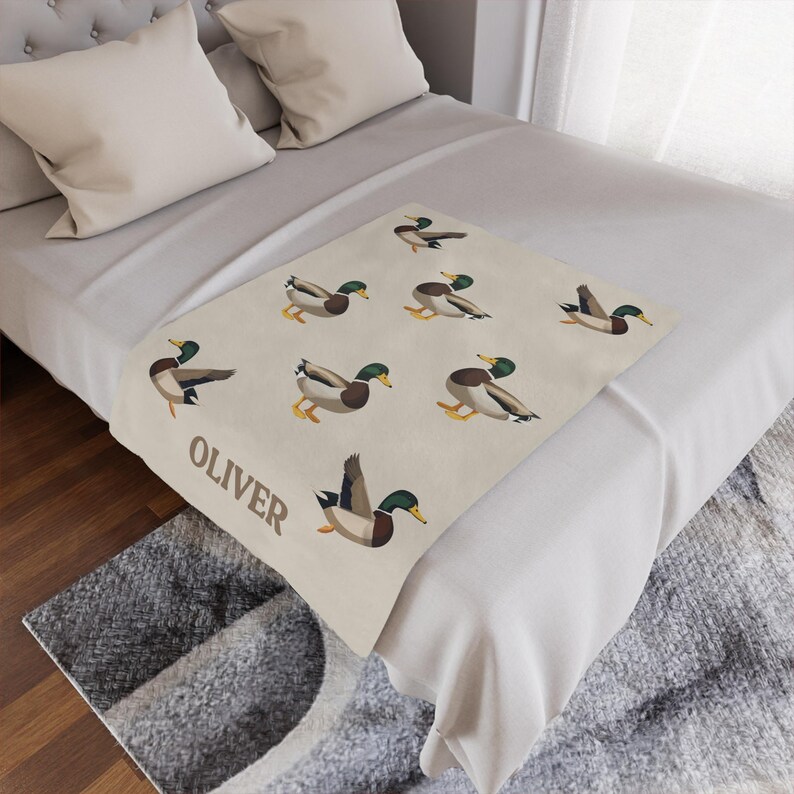 Personalized Mallard Duck Baby Blanket Custom Name Mallard Duck Baby ...