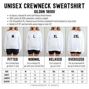 a women's crew neck sweatshirt with measurements
