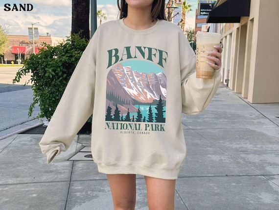 Banff Sweatshirt National Park Shirt Alberta Sweater Rocky Mountain Crewneck Retro Camp Hike Nature Lake Louise AB Canada Gift Outdoor Shirt