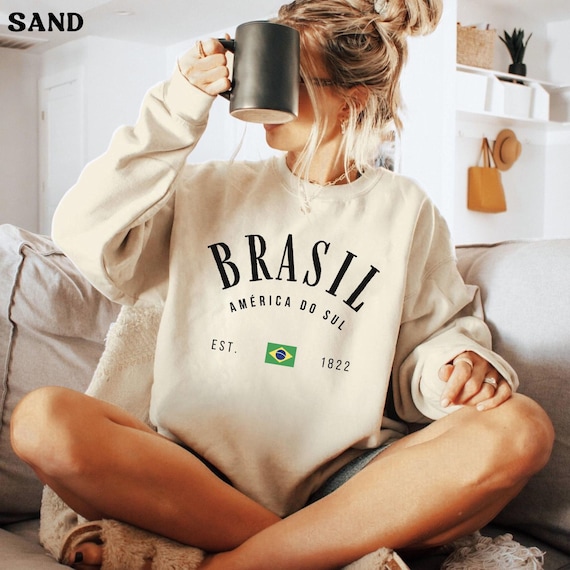 Brasil Sweatshirt Brazil Crewneck Brazilian Sweater South America Shirt Latina Pullover Gift Vintage Women Clothing Hoodie Top Flag Apparel