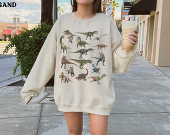 Dinosaur Sweatshirt Paleontology Shirt Dino TRex Sweater Triceratops Shirt Paleontologist Top Goblincore Vintage Dino Gift Dinosaur Crewneck