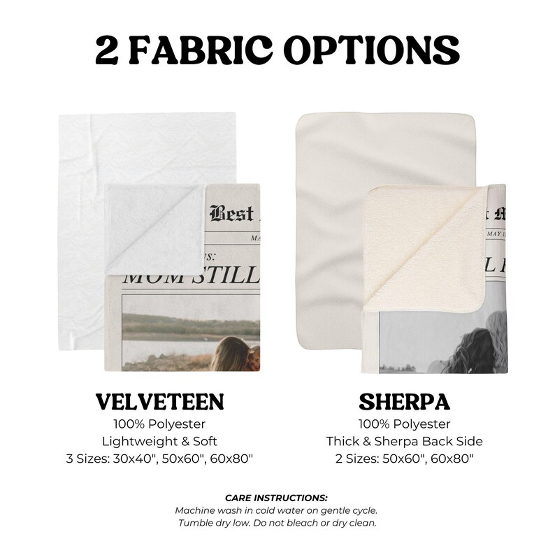 two fabric options for the sherpa sherpa blanket