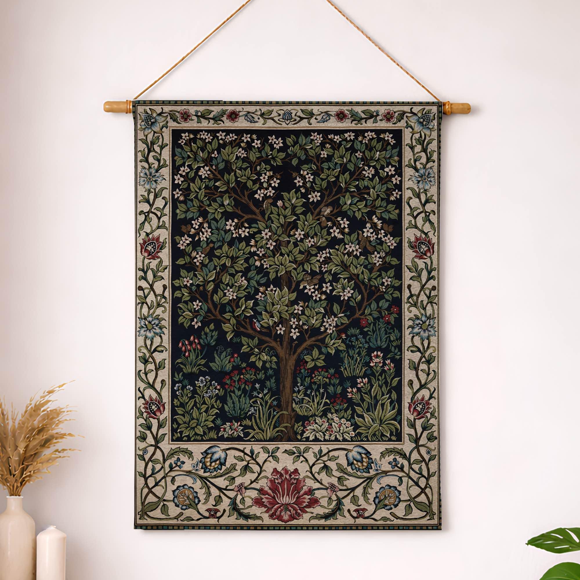 William Morris Wall Tapestry, Tree of Life Woven Hanging, Arts and ...