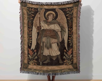 Archangel Blanket, St Michael Tapestry, Saint Michael, Eastern Orthodox Icon, Warrior Angel, Christian Throw, Religious Decor Catholic Faith