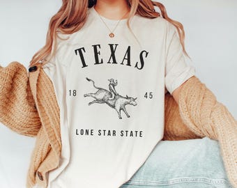 Texas Hemd Texas Rundhalsausschnitt Lone Star State T-Shirt Cowboy Rundhalsausschnitt Rodeo Kleidung Dallas Texas Tshirt Austin TX Kleidung Urlaub Souvenir Geschenk