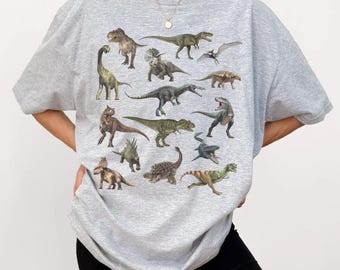 Dinosaur Shirt Paleontology Tshirt Dino Crewneck TRex Goblincore Tee Vintage Dinosaur Clothing Alt Triceratops Paleontologist Grunge Gift