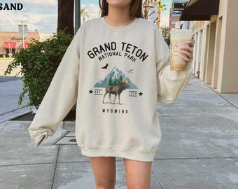 Grand Teton National Park Sweatshirt, Grand Teton Sweater, Wyoming Crewneck, Camping Hiking Pullover, Nature Shirt Gift, Outdoor Adventure