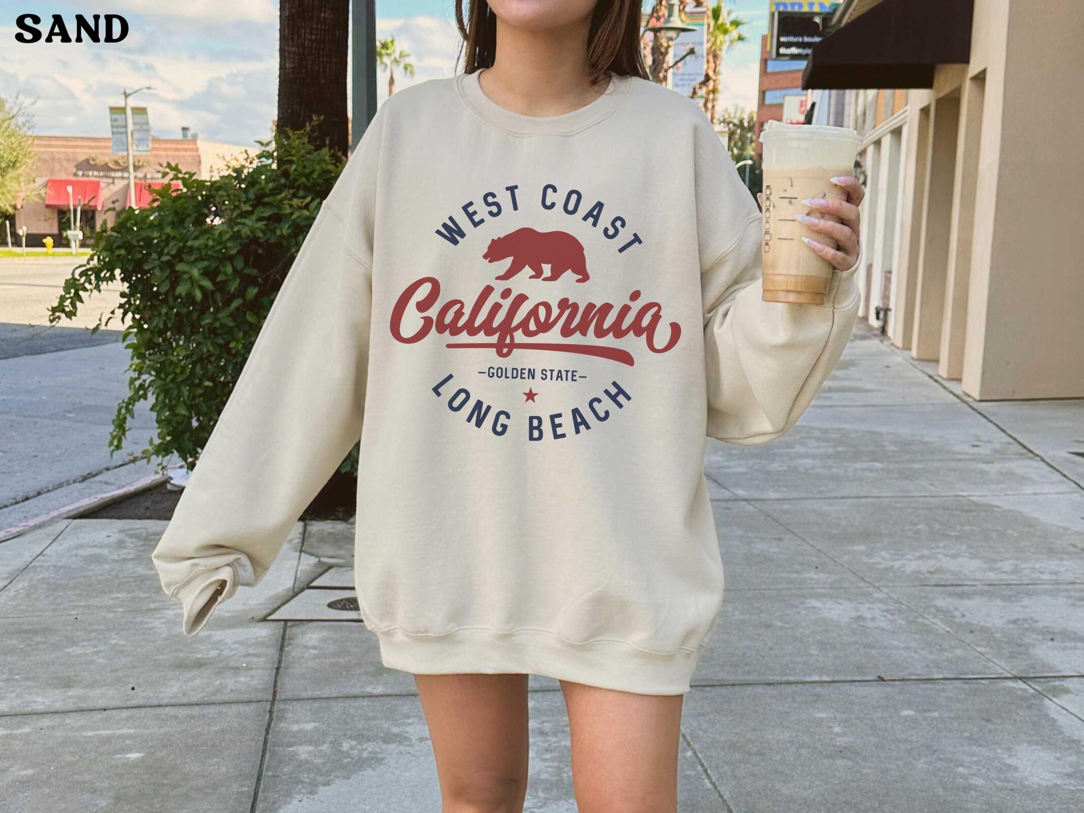 California Sweatshirt California Sweater Bear Crewneck Long Beach
