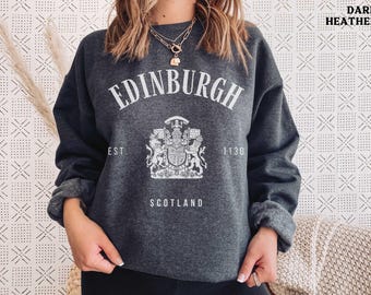 Edinburgh Sweatshirt Scotland Sweater Edinburgh Crewneck Edinburgh Shirt Gift Scottish Pullover Scotland Vacation Vintage Travel Clothing