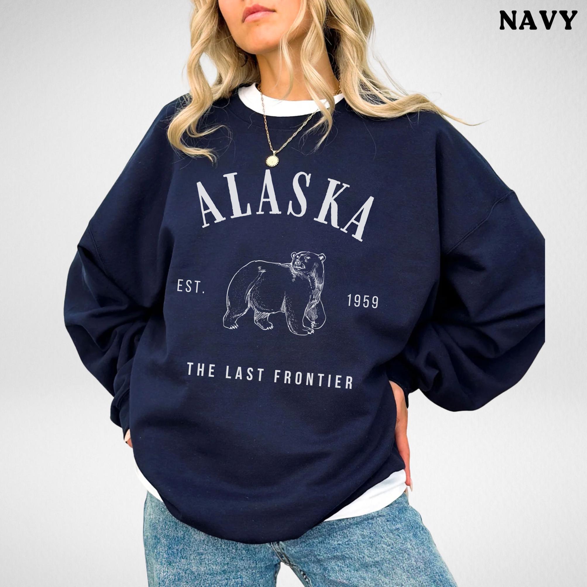 Alaska Sweatshirt Mountain Sweater Polar Bear Shir AK State 