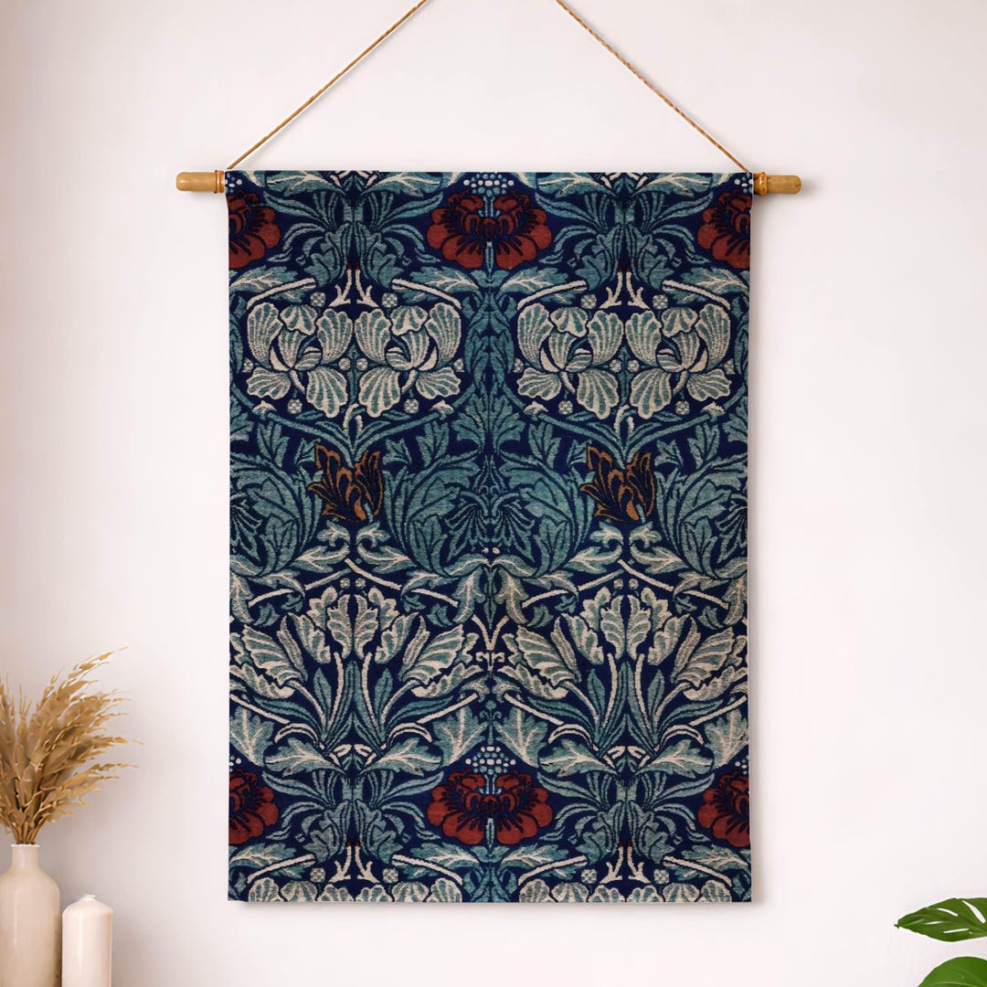 William Morris Tapestry, Acanthus Botanical Woven Wall Hanging, Arts ...