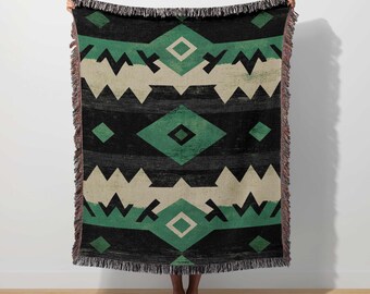 Aztec Tribal Blanket Southwestern Throw Boho Woven Blanket Rustic Home Decor Lodge Tapestry Folk Ethnic Throw Western Desert Geometric Gift