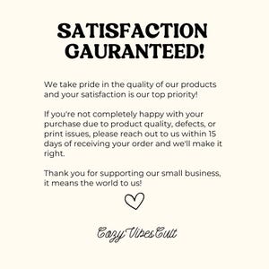a black and white photo with a message stating satisfaction