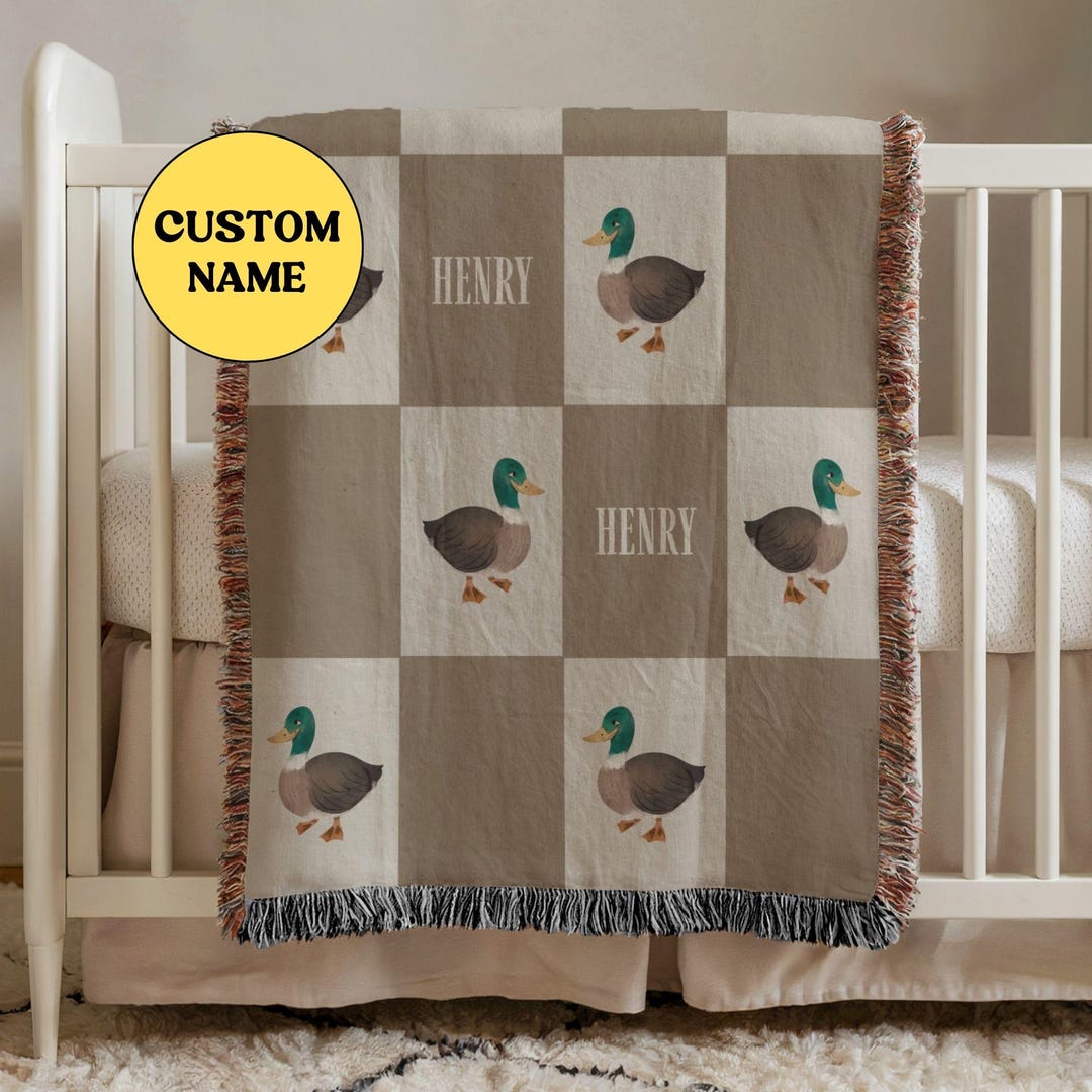 Custom Mallard Duck Baby Blanket Personalized Name Mallard Duck Baby ...