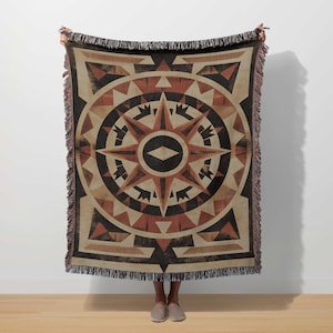 Aztec Tribal Blanket Southwestern Throw Boho Woven Blanket Rustic Home Decor Navajo Tapestry Folk Ethnic Throw Western Desert Geometric Gift
