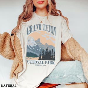 Grand Teton Shirt National Park T-Shirt Wyoming Crewneck Elch Tshirt Retro Berg Vintage Kleidung Reise Wandern Camp Natur Outdoor Abenteuer
