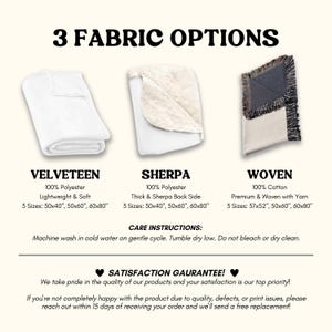 three different types of fabric options