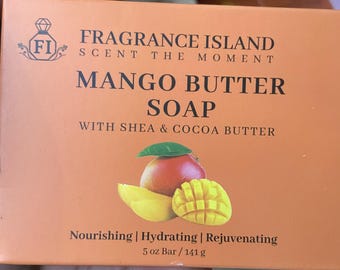 Organiczne mydło w kostce z masłem mango, masłem shea i masłem kokosowym