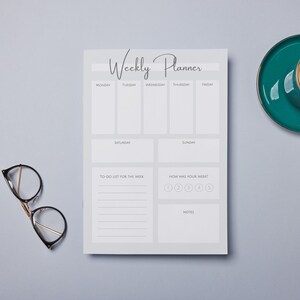 Weekly Planner, To Do List, Productivity, Minimal, Weekly List, Planner, Instant Download