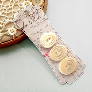 Grandi bottoni in madreperla vintage francese - Set di 3