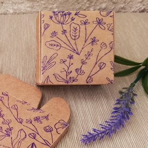 12 Square Gift Boxes 6.5x6.5x3cm, Handstamped Cardboard Boxes, Soap Boxes, Gift Boxes, Favour Boxes, Packaging boxes, Cardboard Boxes