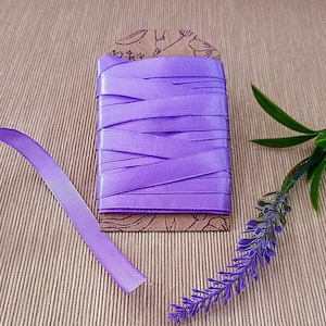 10m Dunkellila Satinband von 10 mm Breite, Lavendel Lila Satinband, Satinband.