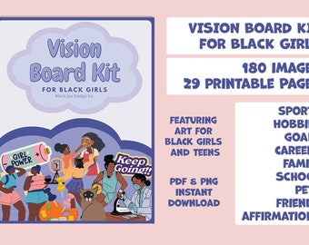 Vision Board Template, Goal Board, Dream Board, Instant Download 300 DPI,  Inspirational Board, Manifestation Board 2 Sizes PDF & JPEG 