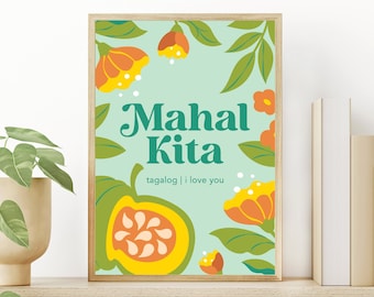 Mahal Kita Art Print: Tagalog I Love You, philippinische Illustration (20x30)