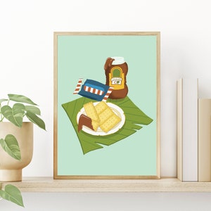 Coco Jam Meryenda Art Print: Filipino Snack Illustration (8x10)