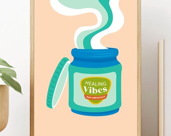 Healing Vibes Kunstdruck: Verdampftes Einreiben (Digitaler Download)