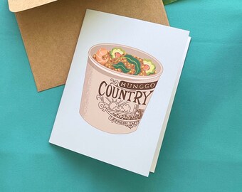 Munggo in Country Crock Container Greeting Card 4.25&quot; x 5.5&quot; | Recycle | Tupperware | Fil-am | Filipino American | Pinay | Pinoy