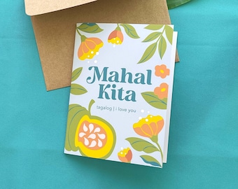Mahal Kita Greeting Card 4.25&quot; x 5.5&quot; | I love you | Tagalog | Filipino American | Pinay | Pinoy