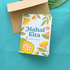Biglietto d'auguri Mahal Kita 4,25" x 5,5" / ti amo / Tagalog / filippino americano / Pinay / Pinoy