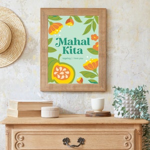 Mahal Lettering Tagalog Design Mahal Kita Art Print: Tagalog I Love You, Filipino Illustration (8x10 ...
