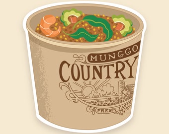 Munggo in Tupperware Sticker: Filipino Food, Waterproof Vinyl (3&quot;)