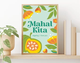 Mahal Kita | Ich Liebe Dich | Philippinischer Kunstdruck (Digitaler Download 11"x14" 8"x10" JPG PDF)