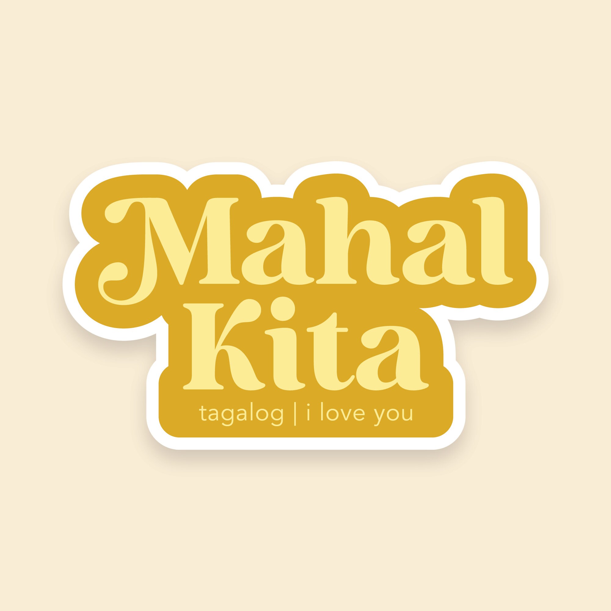 Mahal Lettering Tagalog Design Mahal Kita Sticker: Tagalog I Love You, Waterproof Vinyl (3