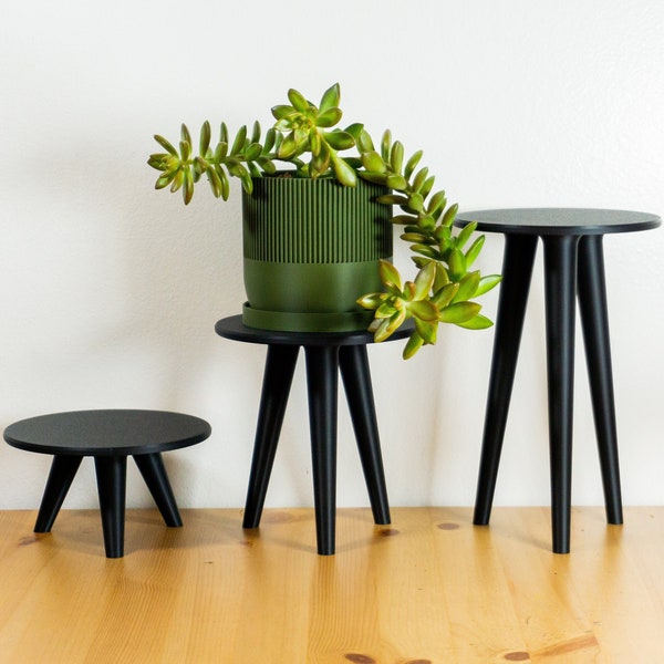 Plant Stand - Simple Mid-Century Modern Planter Holder - Multiple Sizes and Colors - 3D Printed