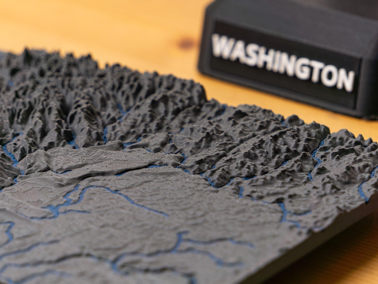 Washington 3D Map - Topographic State Map With Rivers and Lakes - With ...