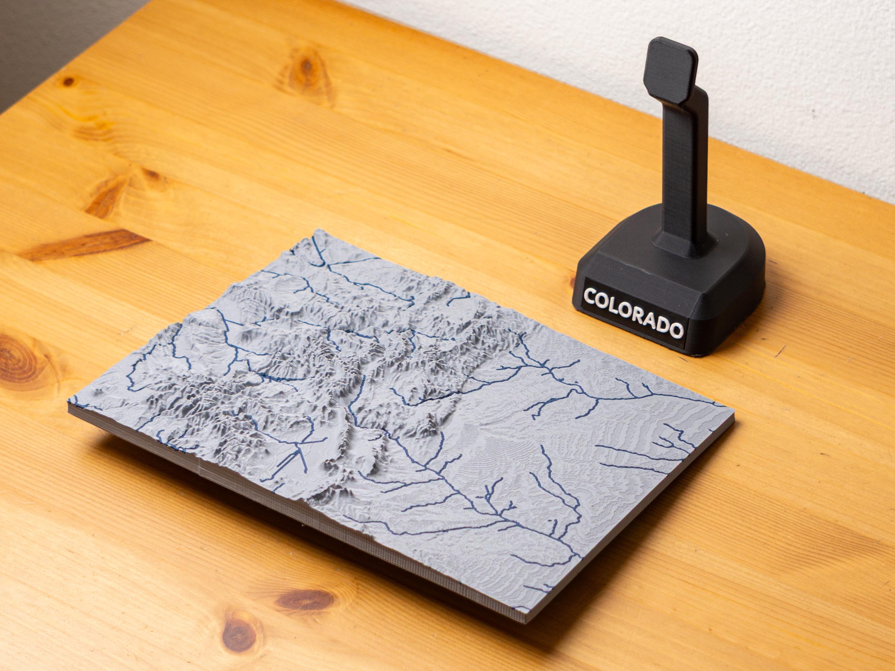 Colorado 3D Map - Topographic State Map With Rivers and Lakes - With ...