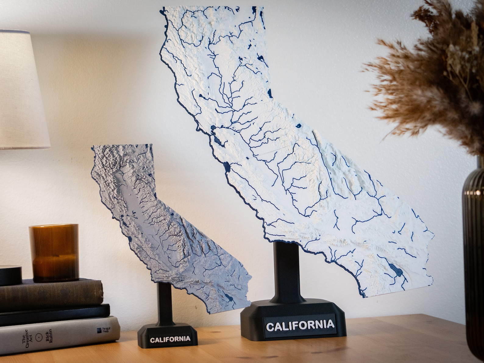 Topography Three Rivers California Map 3D California Topographic Map – State Rivers, Lakes, With Stand - Etsy