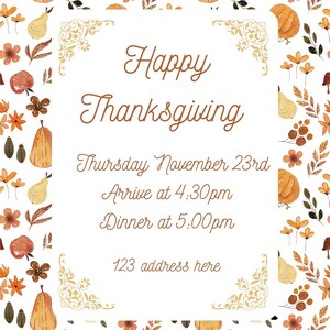 Thanksgiving Dinner Invite