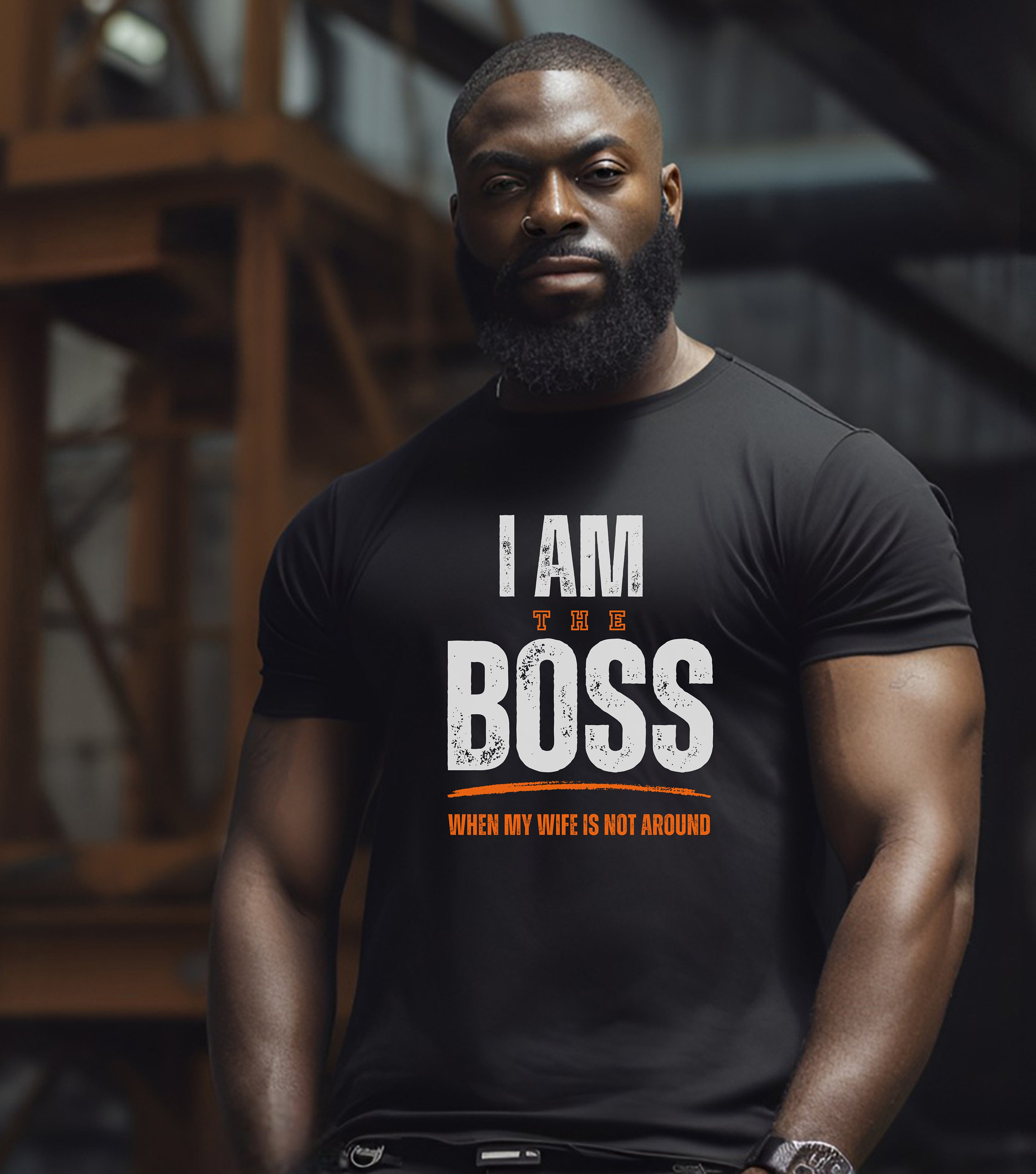 I'm the boss when wife not around T-Shirt, Funny Husband Shirt, Husband Gift From Wife, Shirt,Humor Tee for Man,Hubby Shirt,Funny Saying Tee
