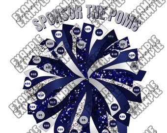 Fill My Poms Cheer Fundraiser Sheet, Printable Pom Pom Fundraiser, Cheerleading Team Fundraising Form, Color My Poms PDF Download