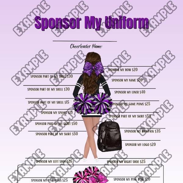 Sponsor My Uniform Cheer Template Etsy Sponsor My Uniform Cheer Template Etsy