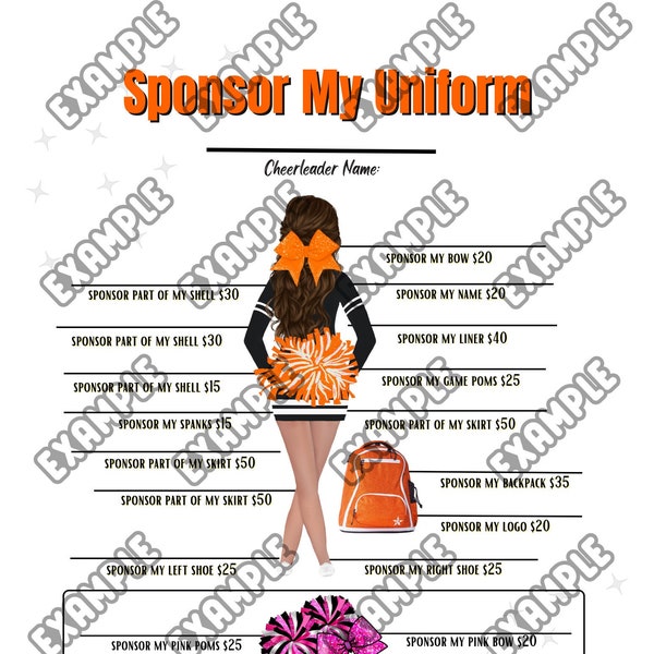 Sponsor My Uniform Digital Fundraiser Sheet