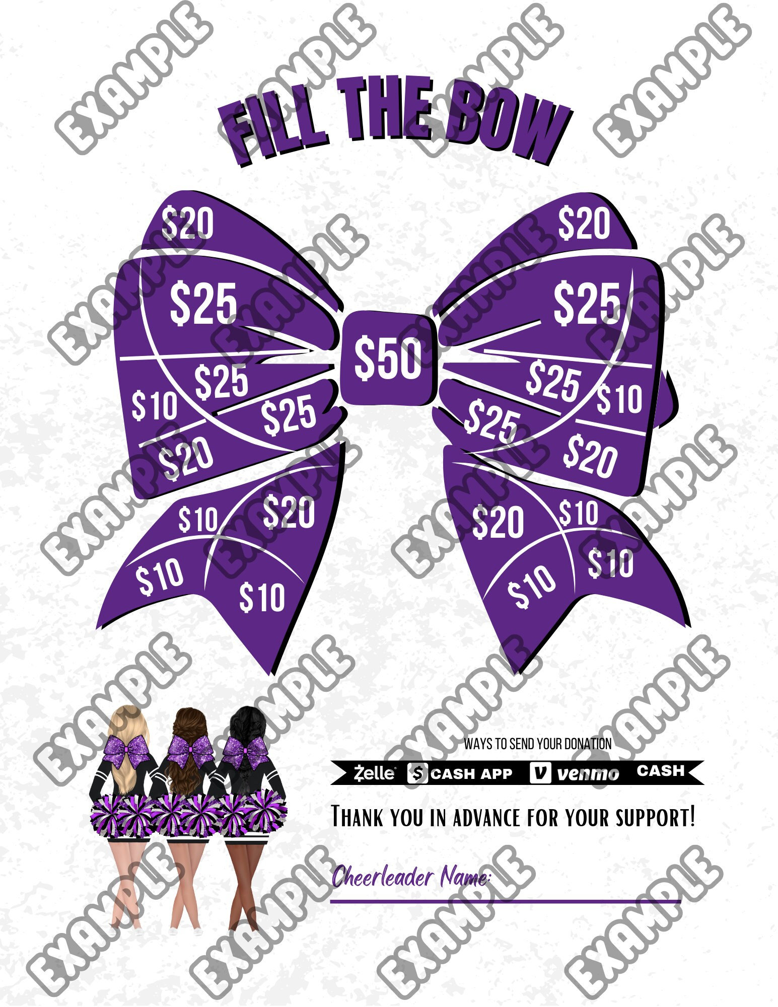 Fill My Bow Fundraiser Sheet - Etsy